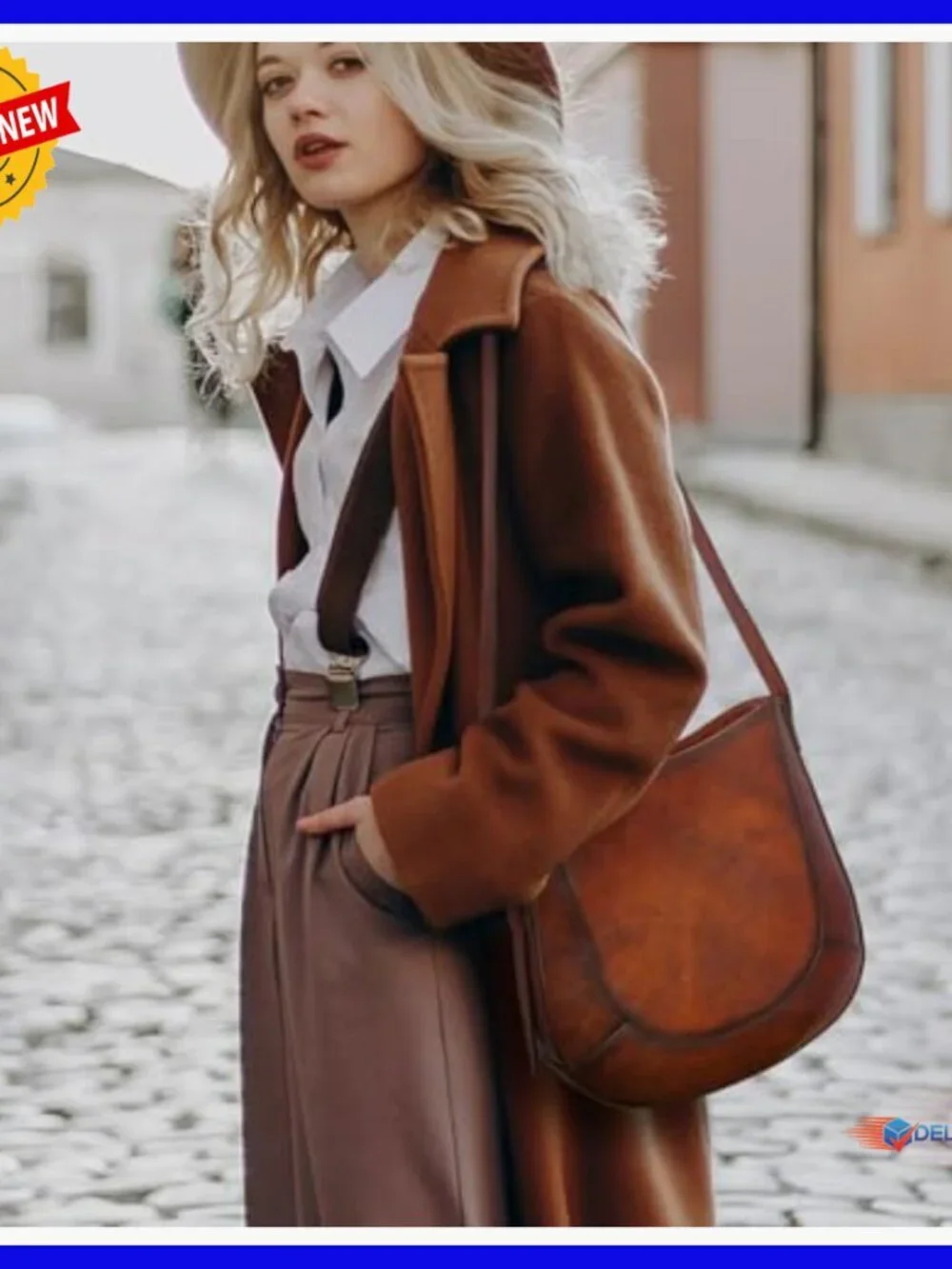 Genuine Leather Hobo Crossbody Bag with Adjustable Strap for Women